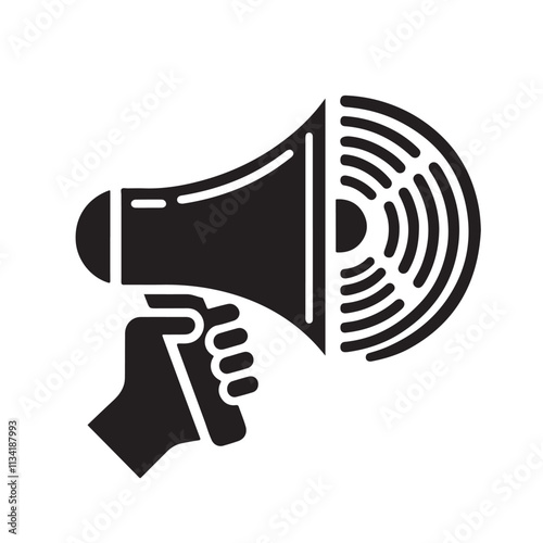 Megaphone silhouette vector illustration