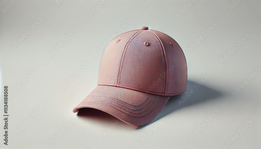 A minimalist 3D image of a baseball cap placed against a plain white background A minimalist 3D image of a baseball cap placed against a plain white background