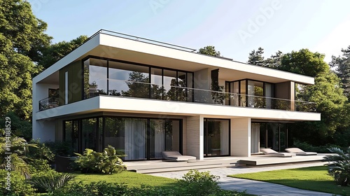 Stunning modern duplex home captured in highly detailed high-definition photography photo