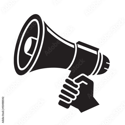 Megaphone silhouette vector illustration