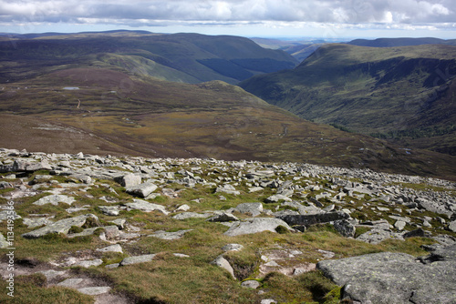 Trail and scenery between Cairn bannoch and Broad cairn munros - Loch Muick - Aberdeenshire - Scotland - UK photo