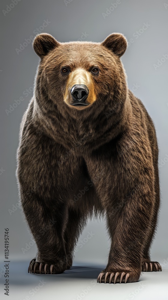 Fototapeta premium Brown bear, alaska. wildlife. Ultra realistic. Photorealistic hypermaximalist hyper realistic fine detail