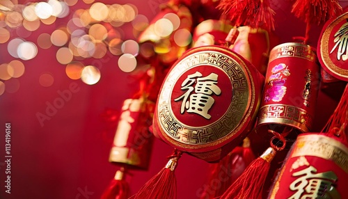Vibrant Chinese New Year decorations adorn homes and businesses