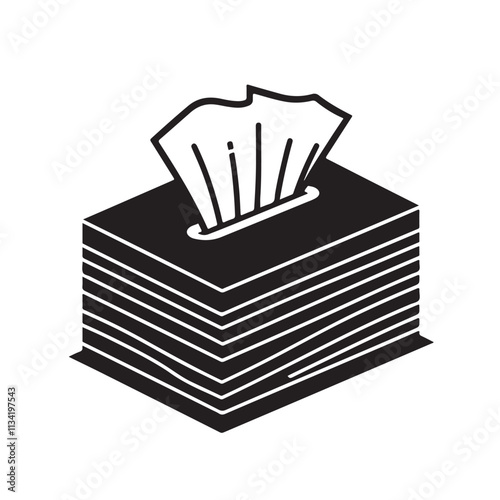 Tissue box silhouette vector illustration