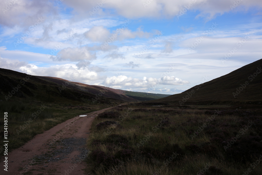 Hiking trail to Mount Keen from Glen Tanar - Aberdeenshire - Scotland - UK Hiking trail to Mount Keen from Glen Tanar - Aberdeenshire - Scotland - UK