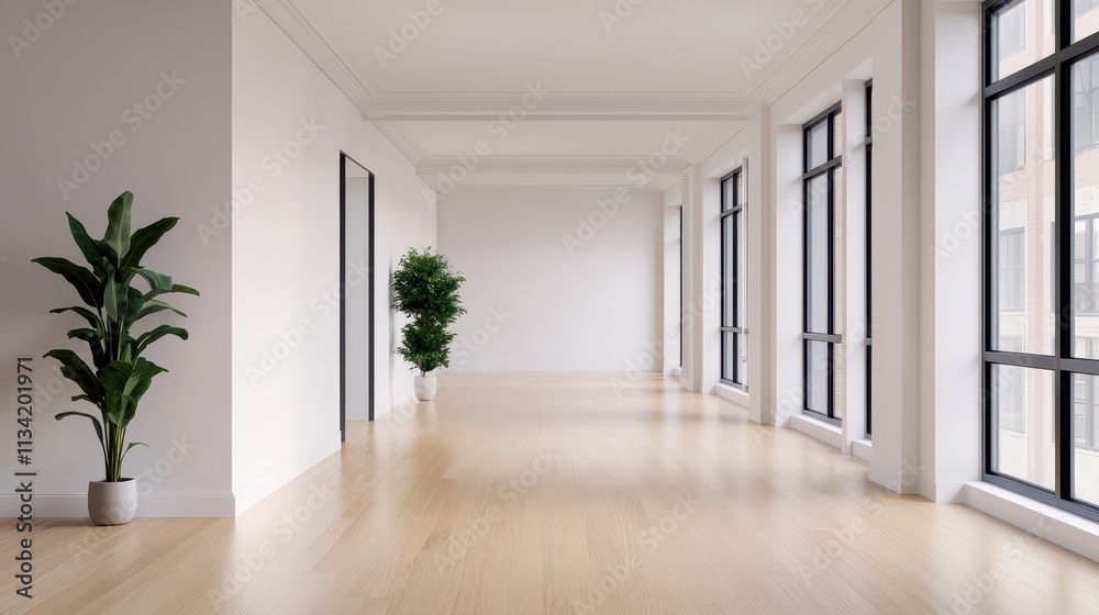 Sleek open-plan office design modern city architectural render bright environment wide-angle view hyperrealistic concept Sleek open-plan office design modern city architectural render bright environment wide-angle view hyperrealistic concept