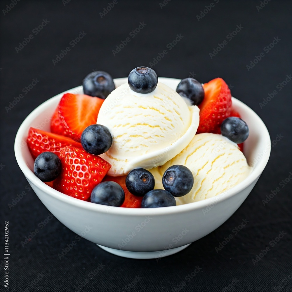 Fresh, ripe blueberries and raspberries atop creamy yogurt, a delicious and healthy breakfast treat Fresh, ripe blueberries and raspberries atop creamy yogurt, a delicious and healthy breakfast treat