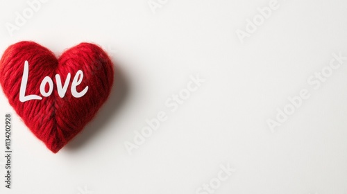A simple Valentine Day card with a red heart and handwritten 