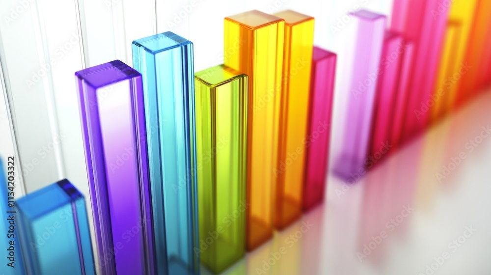 Obraz premium Colorful Abstract Bars Representing Data Visualization and Analysis