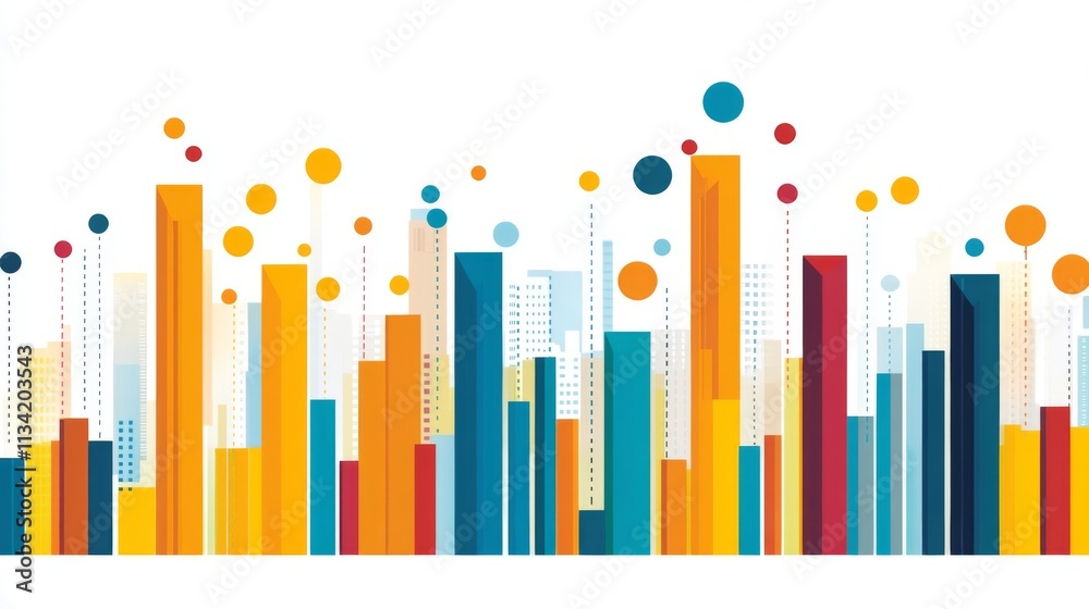 Colorful Abstract Skyline with Geometric Shapes and Patterns Colorful Abstract Skyline with Geometric Shapes and Patterns