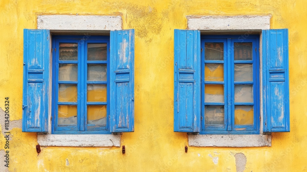 Fototapeta premium The Yellow Wall, Blue Windows