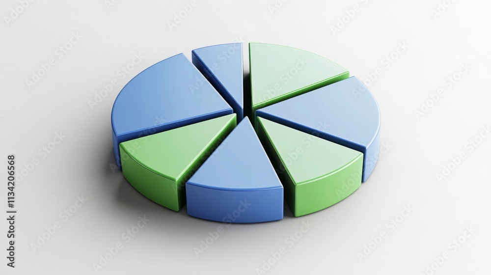 Obraz premium 3D Pie Chart Segment Illustration in Soft Colors for Data Visualization