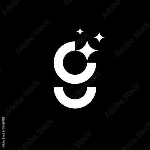 Letter G star or G shining or G cleaning logo concept vector icon