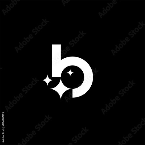 Letter B star or B shining or B cleaning logo concept vector icon