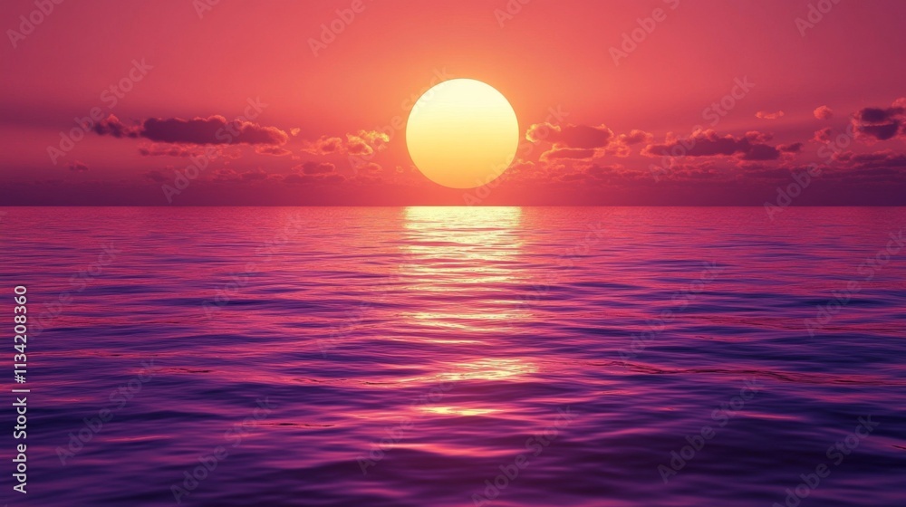 Serene Sunset Over Calm Ocean Waters with Colorful Sky Reflections Serene Sunset Over Calm Ocean Waters with Colorful Sky Reflections
