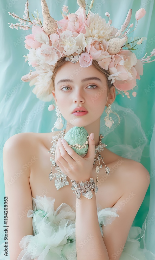 Spring Nymph: A Romantic Portrait in Pastel Tones Spring Nymph: A Romantic Portrait in Pastel Tones