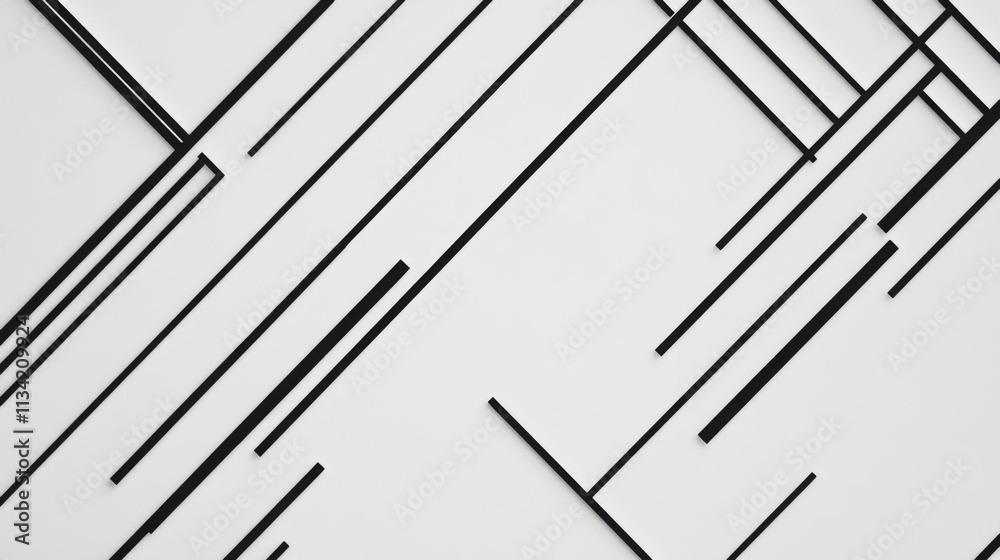 Abstract Lines in Black on White Background for Minimalist Design Abstract Lines in Black on White Background for Minimalist Design