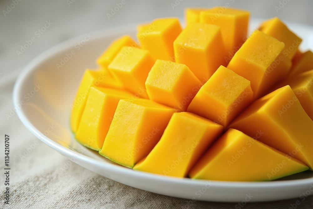 A mango on a plate A mango on a plate