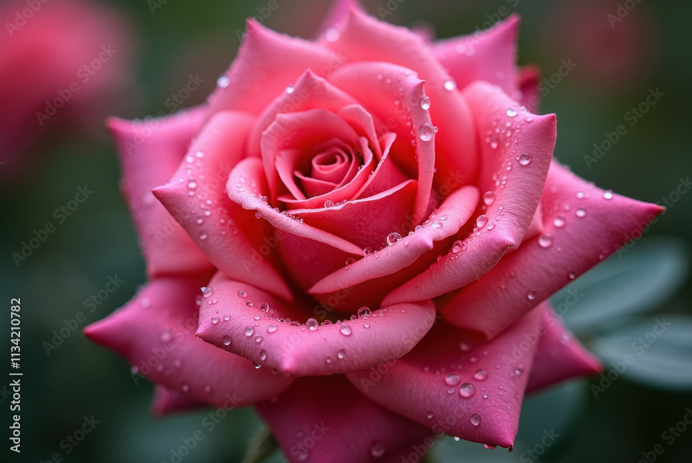 Close-up of a pink rose with water droplets Close-up of a pink rose with water droplets