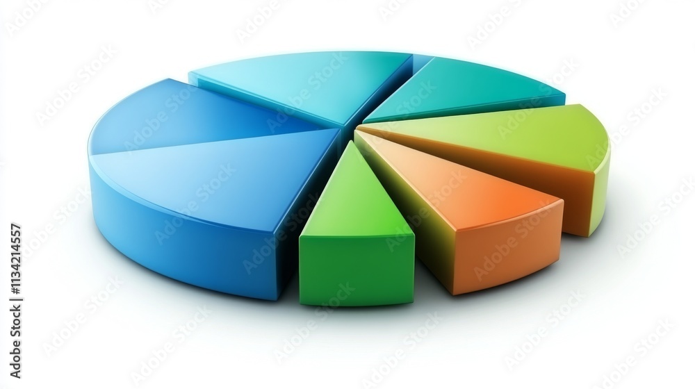 Obraz premium Colorful Pie Chart with Segments Representing Data Visualization
