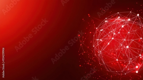 Tapety artystyczne Abstract red sphere network graphic design.