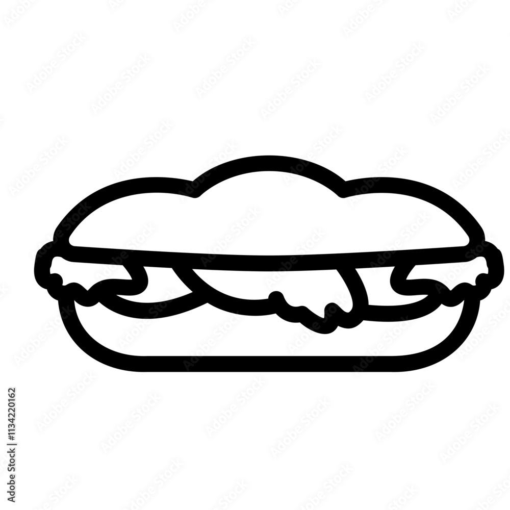 banh mi Line Icon banh mi Line Icon