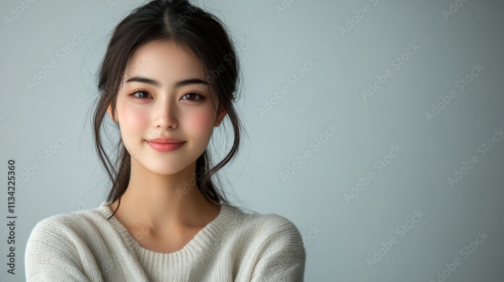 Portrait of a smiling young woman with soft natural lighting Portrait of a smiling young woman with soft natural lighting