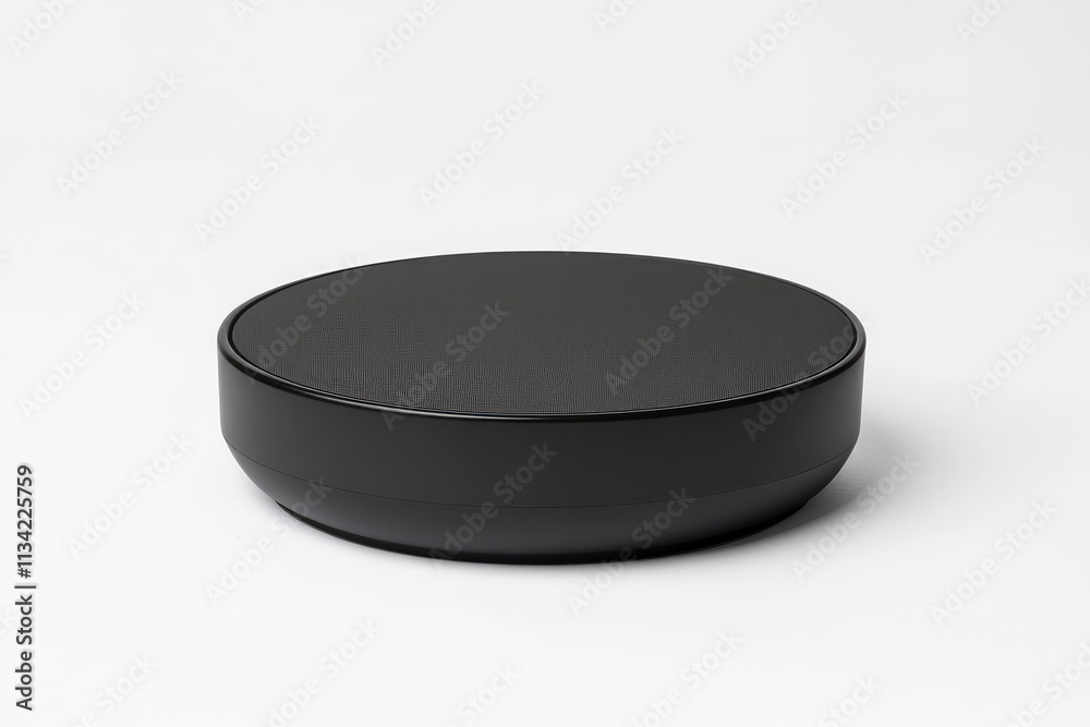 A sleek black wireless charging pad with a textured surface for electronic devices. A sleek black wireless charging pad with a textured surface for electronic devices.