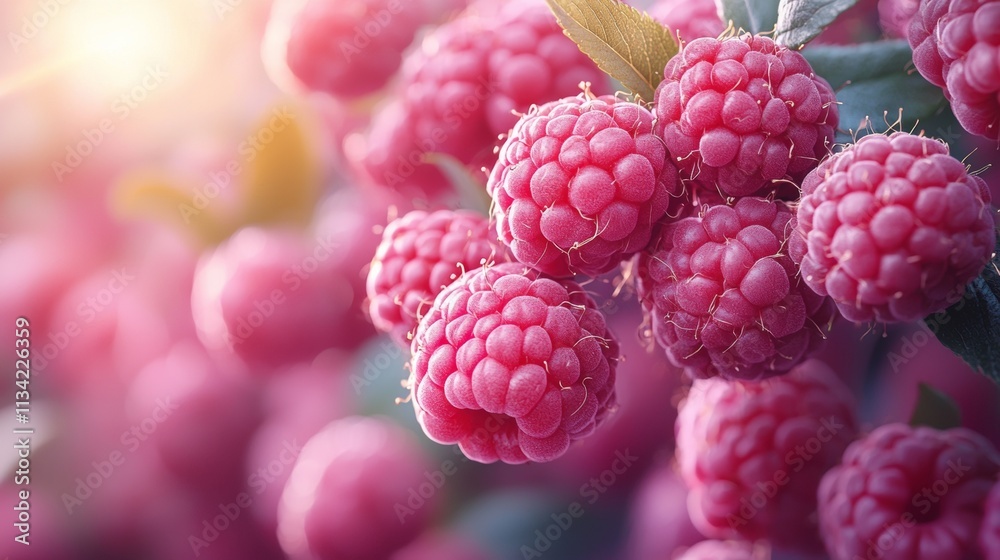 Close-up of fresh raspberries with vibrant colors Close-up of fresh raspberries with vibrant colors