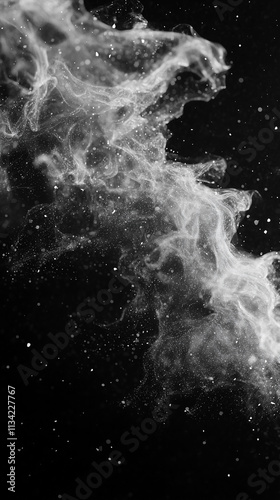 Minimalist Flowing Smoke in Black Space