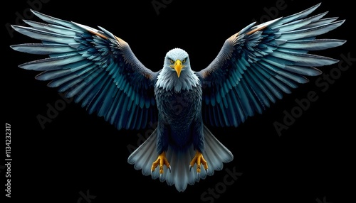 3d vector illustration of a majestic eagle with detailed features on a plain and minimalist background