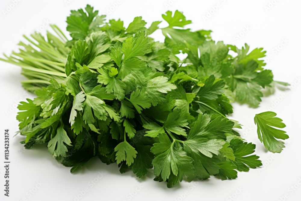 Fresh bunch of cilantro ready for culinary use in vibrant dishes and garnishes Fresh bunch of cilantro ready for culinary use in vibrant dishes and garnishes