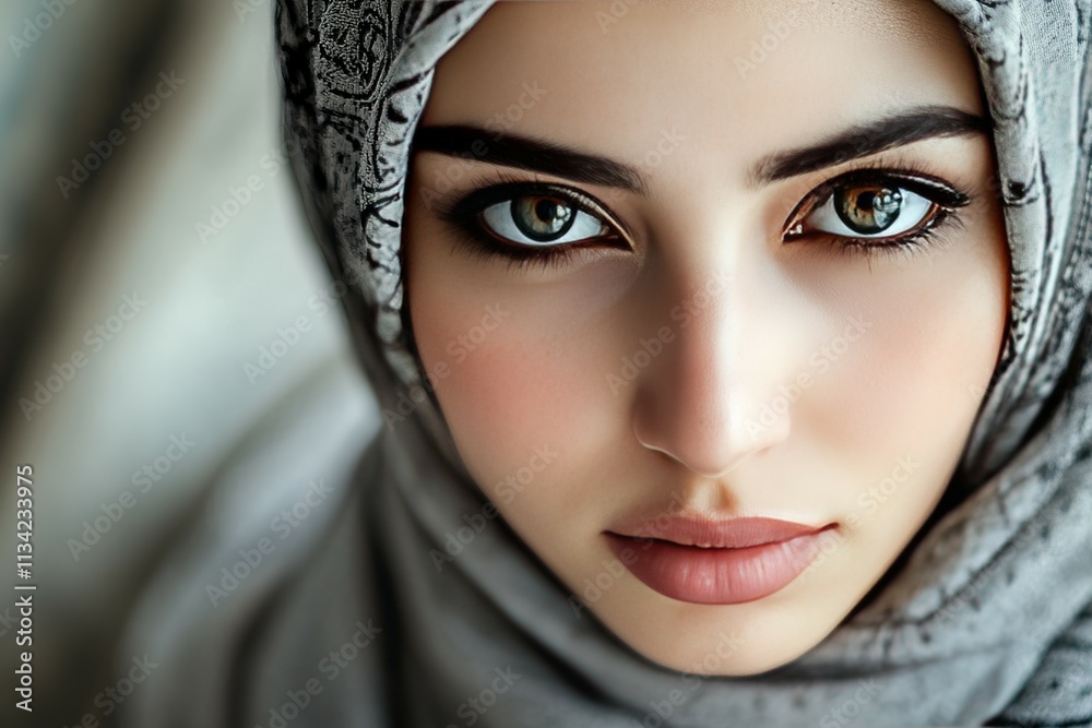 Portrait of an Arabic Woman in Headscarf Portrait of an Arabic Woman in Headscarf