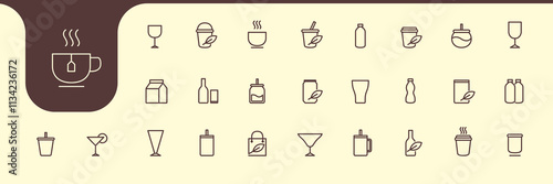 kinds of drink glass icons design vector