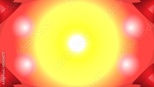 Red yellow lightning background with radial white to yellow light