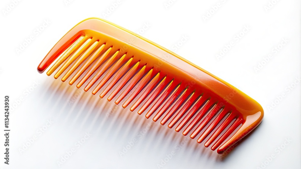 High-resolution drone images showcase a white plastic hair comb against a pristine background. High-resolution drone images showcase a white plastic hair comb against a pristine background.