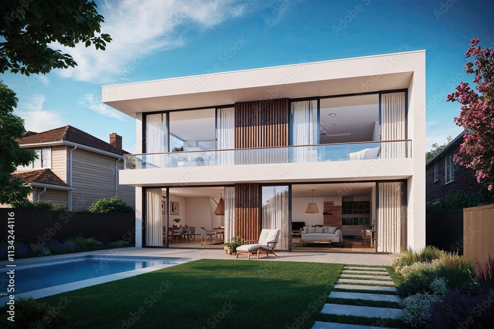 Stylish Suburban Home Design Featuring Expansive Windows and Abundant Natural Light Stylish Suburban Home Design Featuring Expansive Windows and Abundant Natural Light