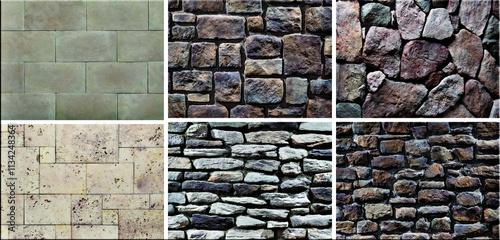 colorful stones and wall background design