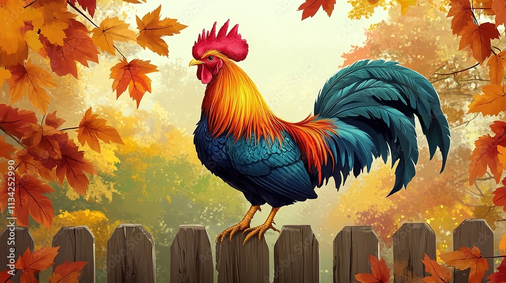 Fototapeta premium rooster in the farm