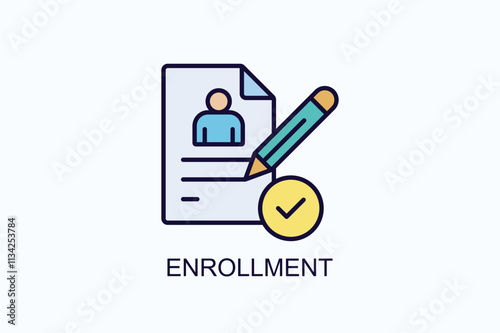 Enrollment Vector, Icon Or Logo Sign Symbol Illustration 