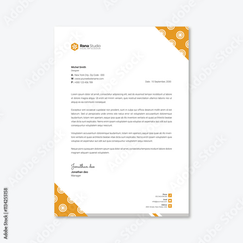 Professional Letterhead Design Template
