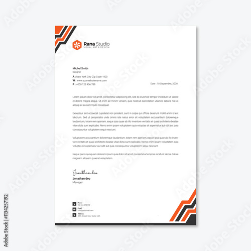 Professional Letterhead Design Template
