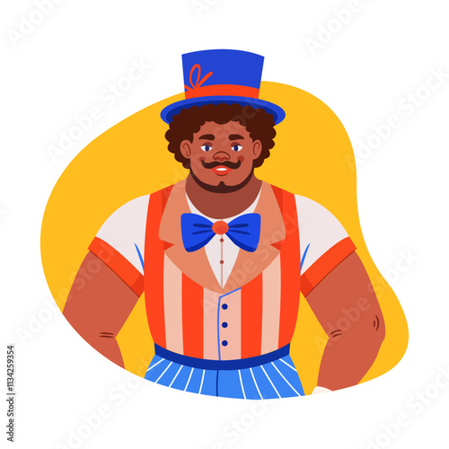 Circus performer illustration in a flat style 
