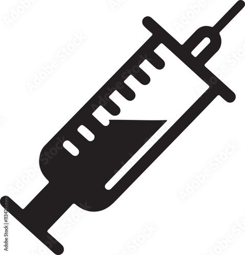 Syringe icon silhouette vector style