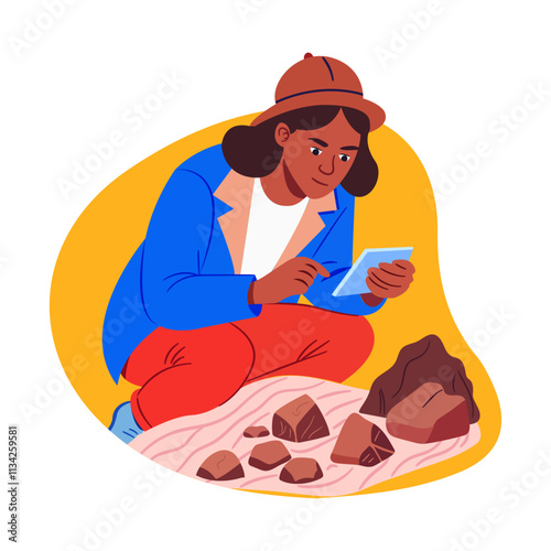 Geologist illustration in a flat style 

