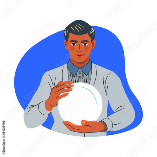 A flat illustration of a forecaster 

