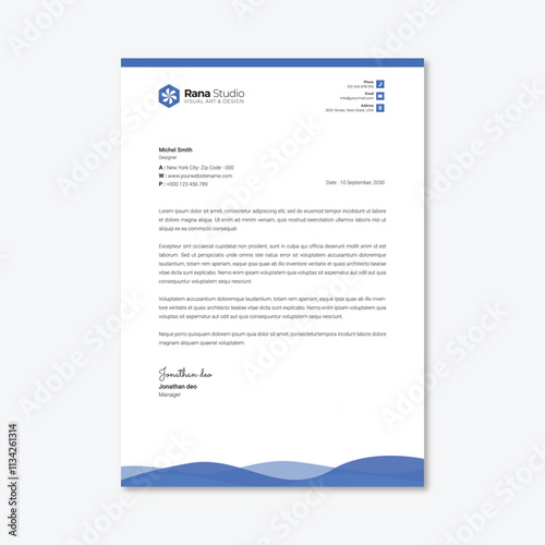 Professional Letterhead Design Template
