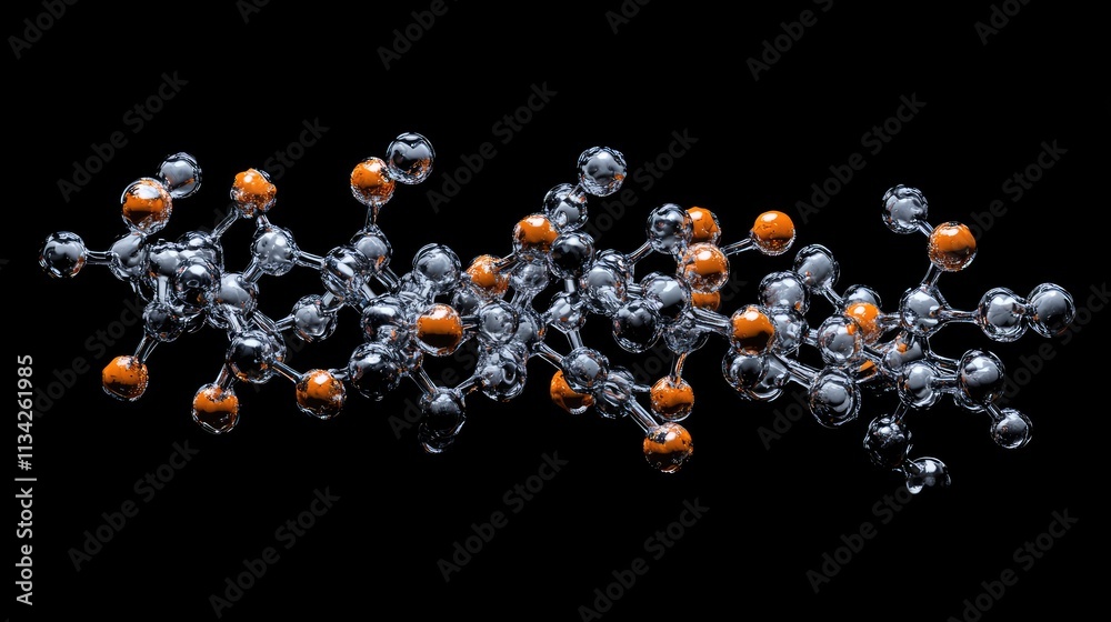 A graphical representation of an amino acid molecule, showing its side chains, nitrogen, and carbon backbone in a space-filling model A graphical representation of an amino acid molecule, showing its side chains, nitrogen, and carbon backbone in a space-filling model