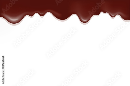Sweet and Melting Dripping Chocolate Texture Background