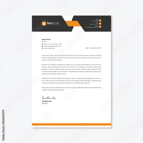 Professional Letterhead Design Template
